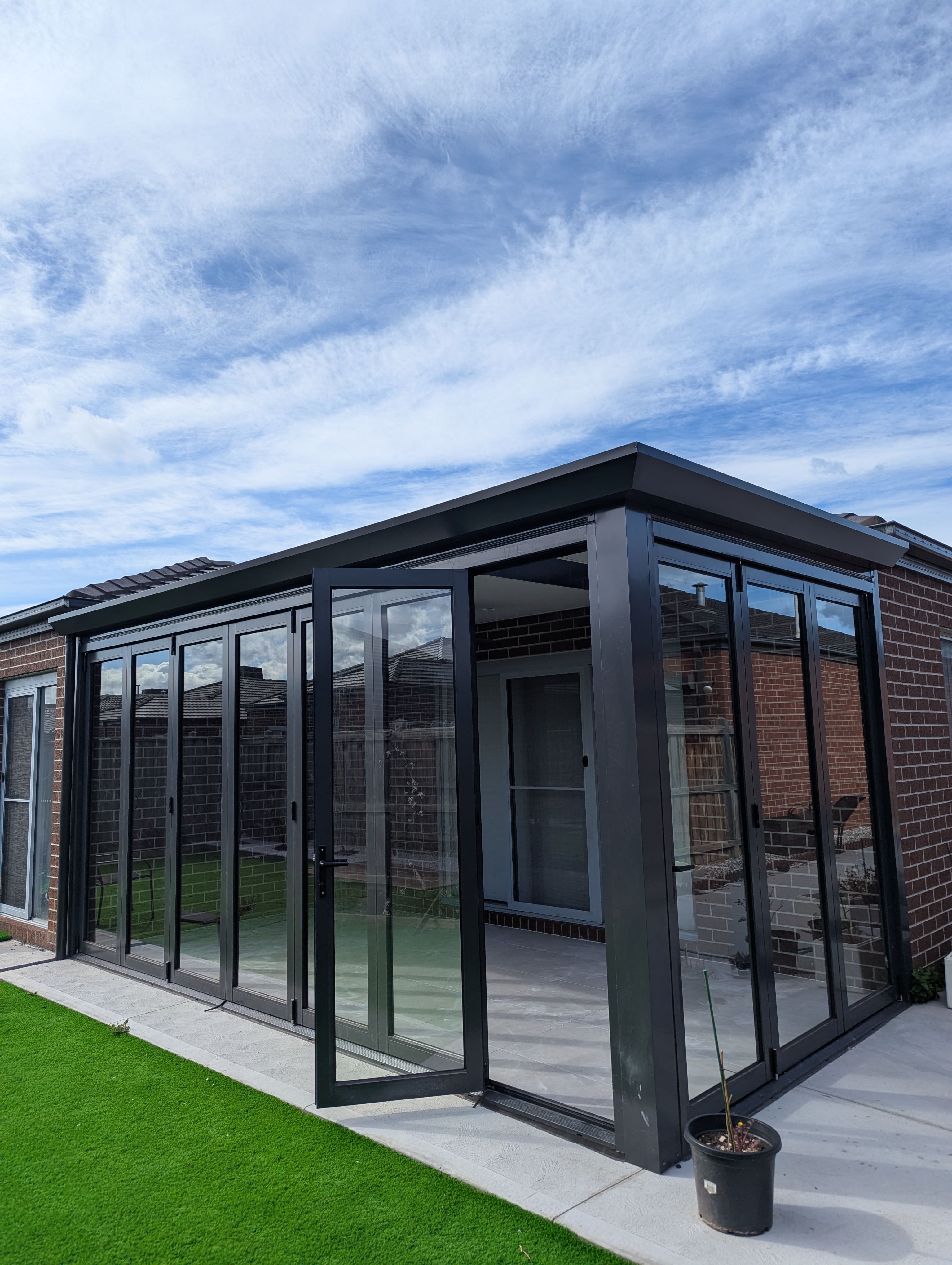 Insulated Sunroom with Bifold Door After 7