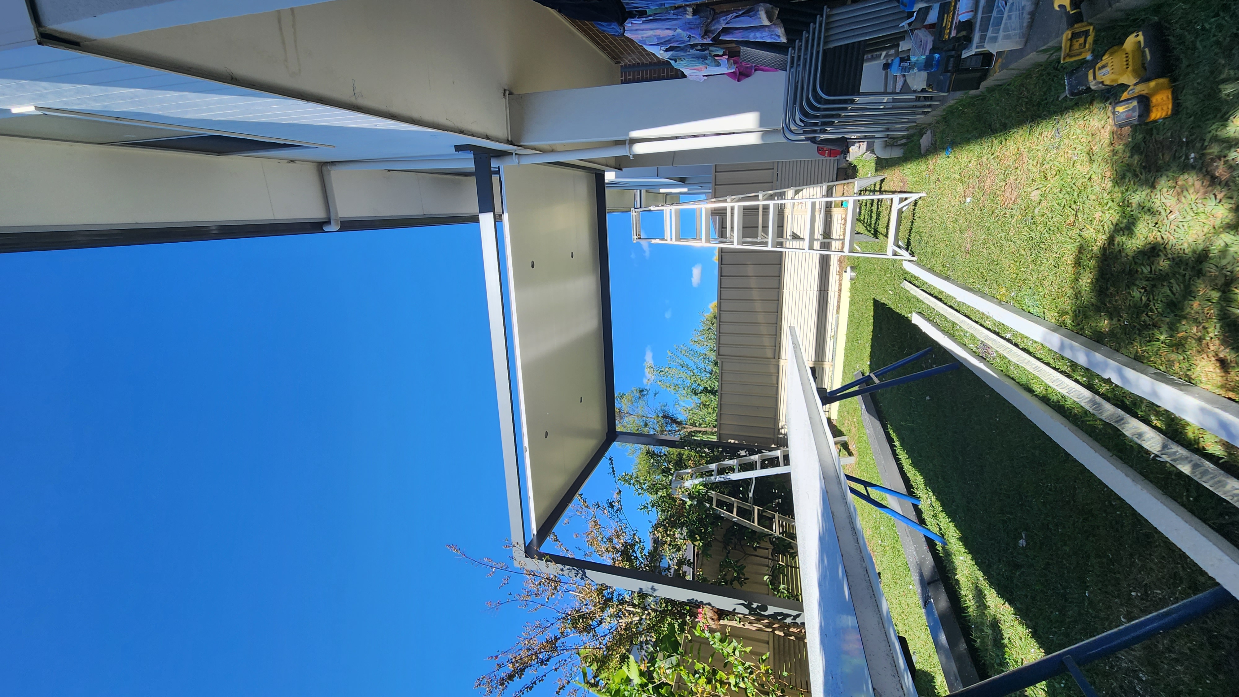 Insulated Patio Roof With Merbau Decking Before 3
