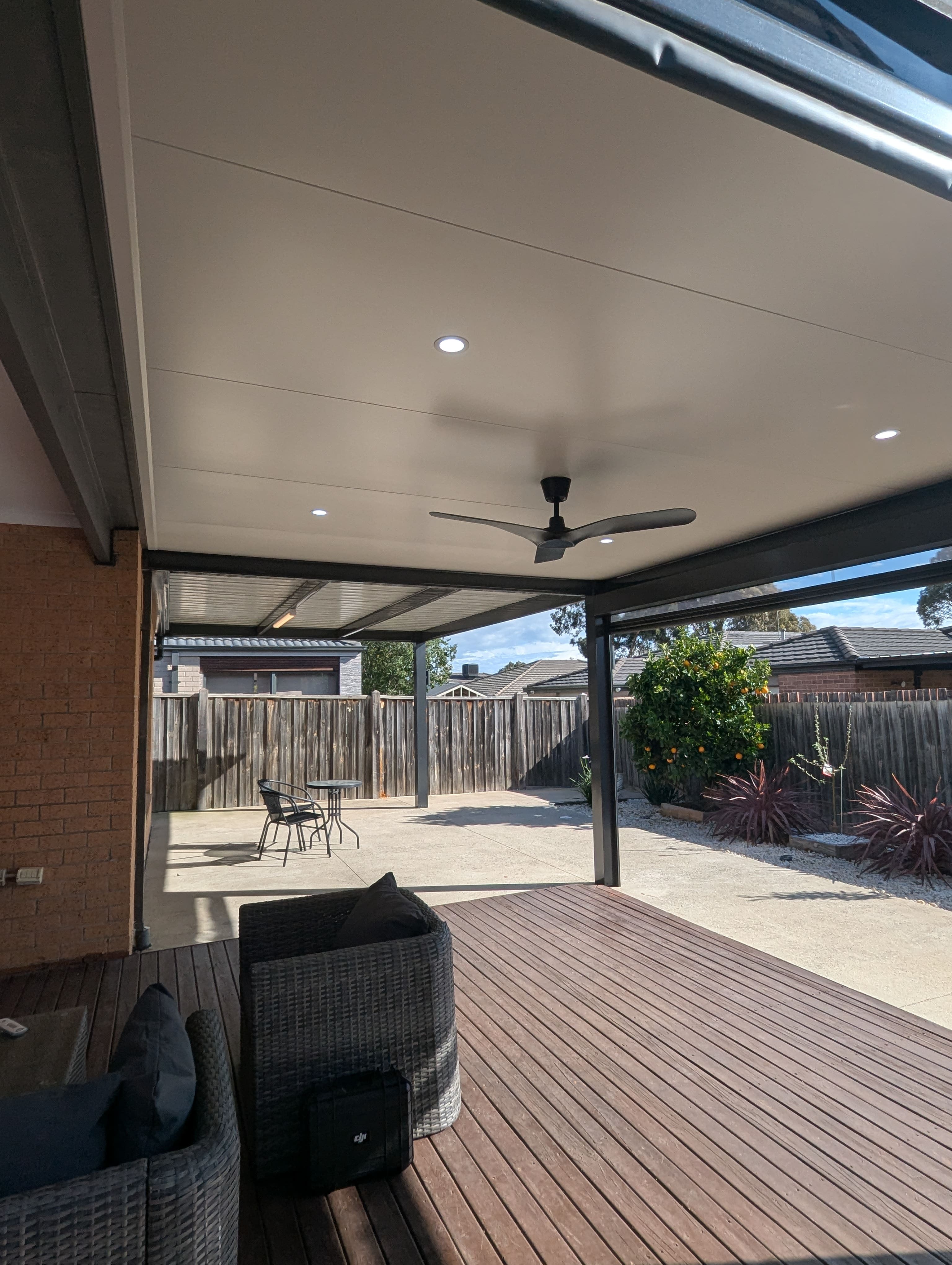 Insulated and Colorbond Verandah with blinds After 2