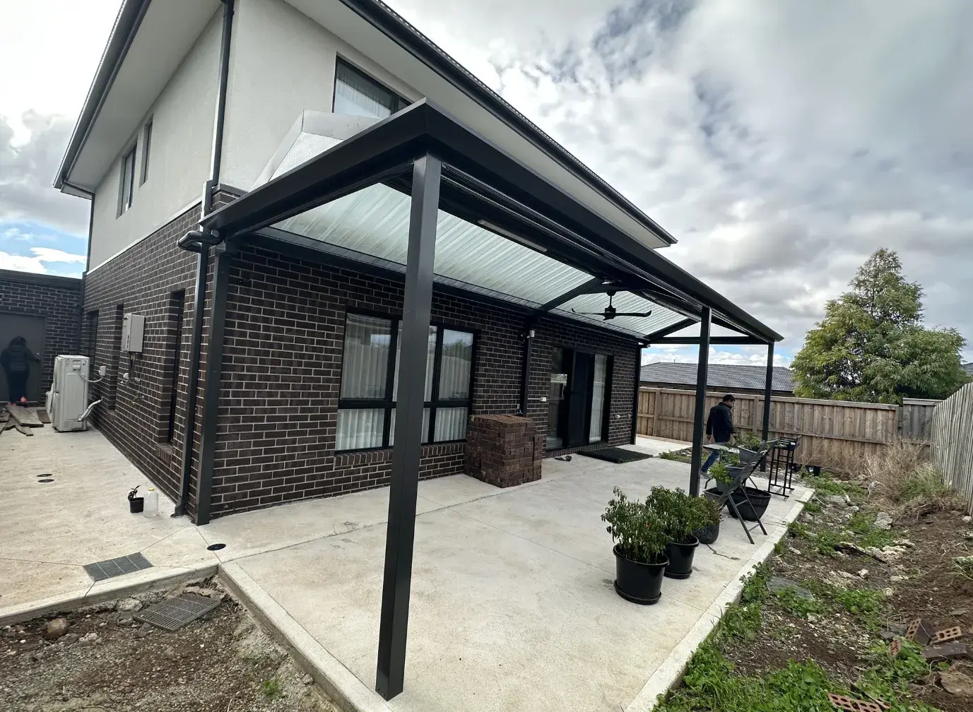 Gable Half Colorbond Half Fibreglass roof