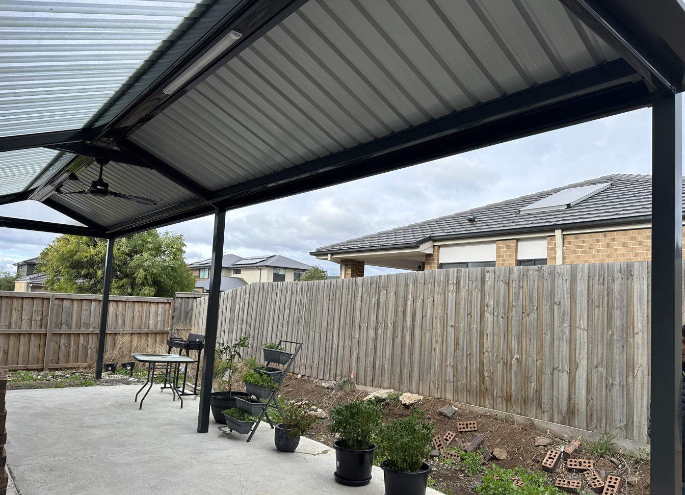 Gable Half Colorbond Half Fibreglass roof After 1