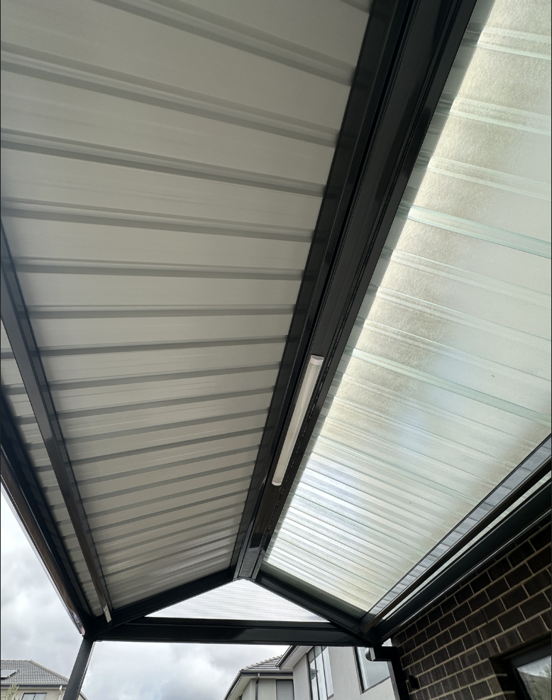 Gable Half Colorbond Half Fibreglass roof After 2