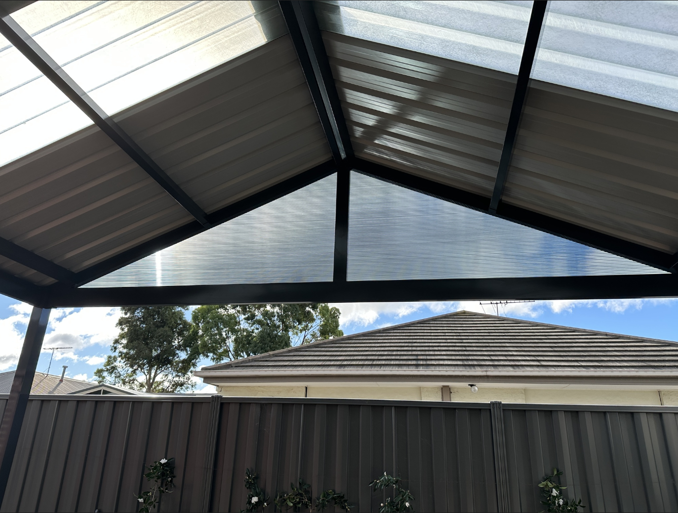 Gable Colorbond Pergola in Caroline Spring After 5