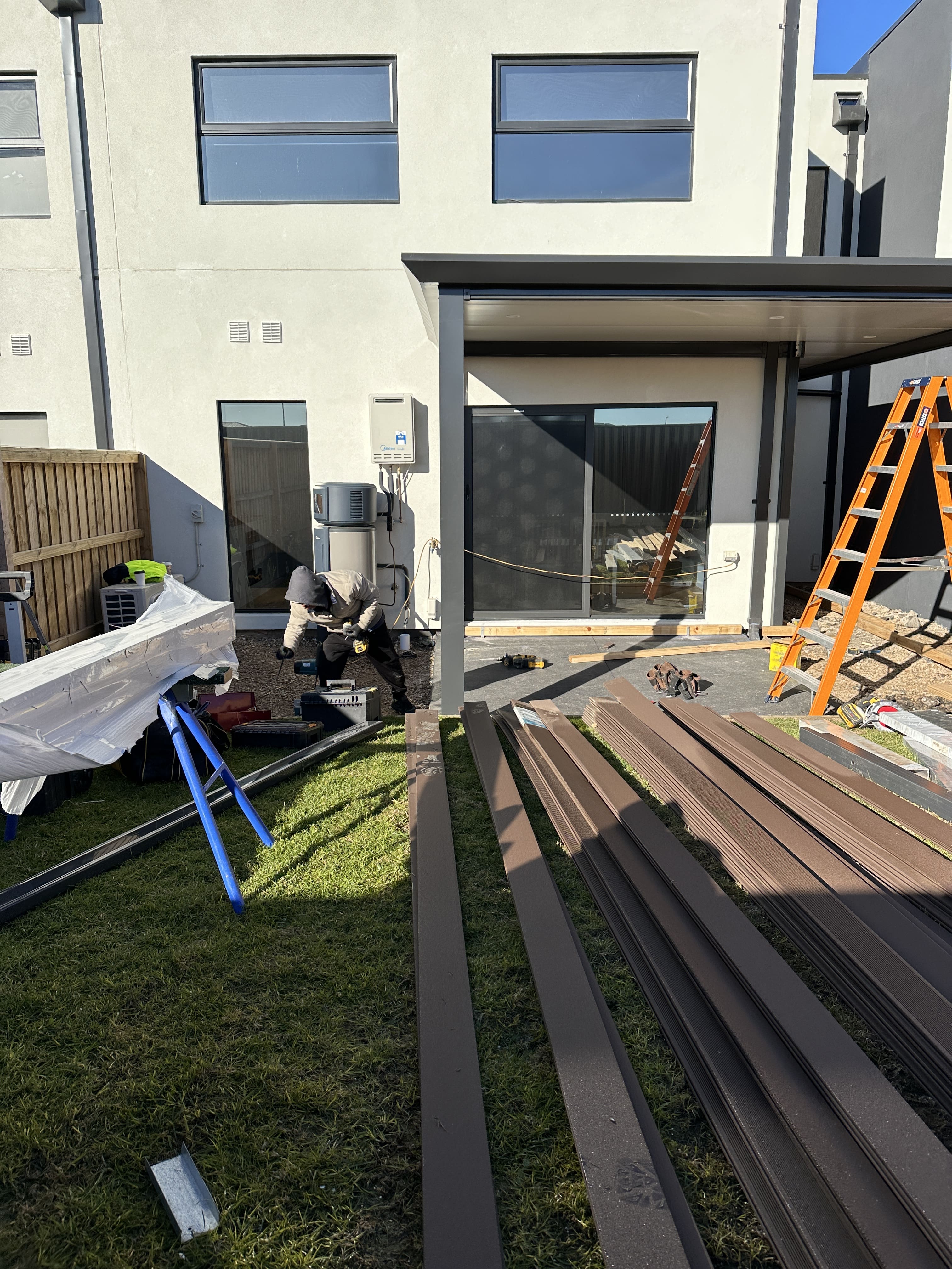 Insulated Patio and Ekodeck Composite Decking in Wollert Before 3