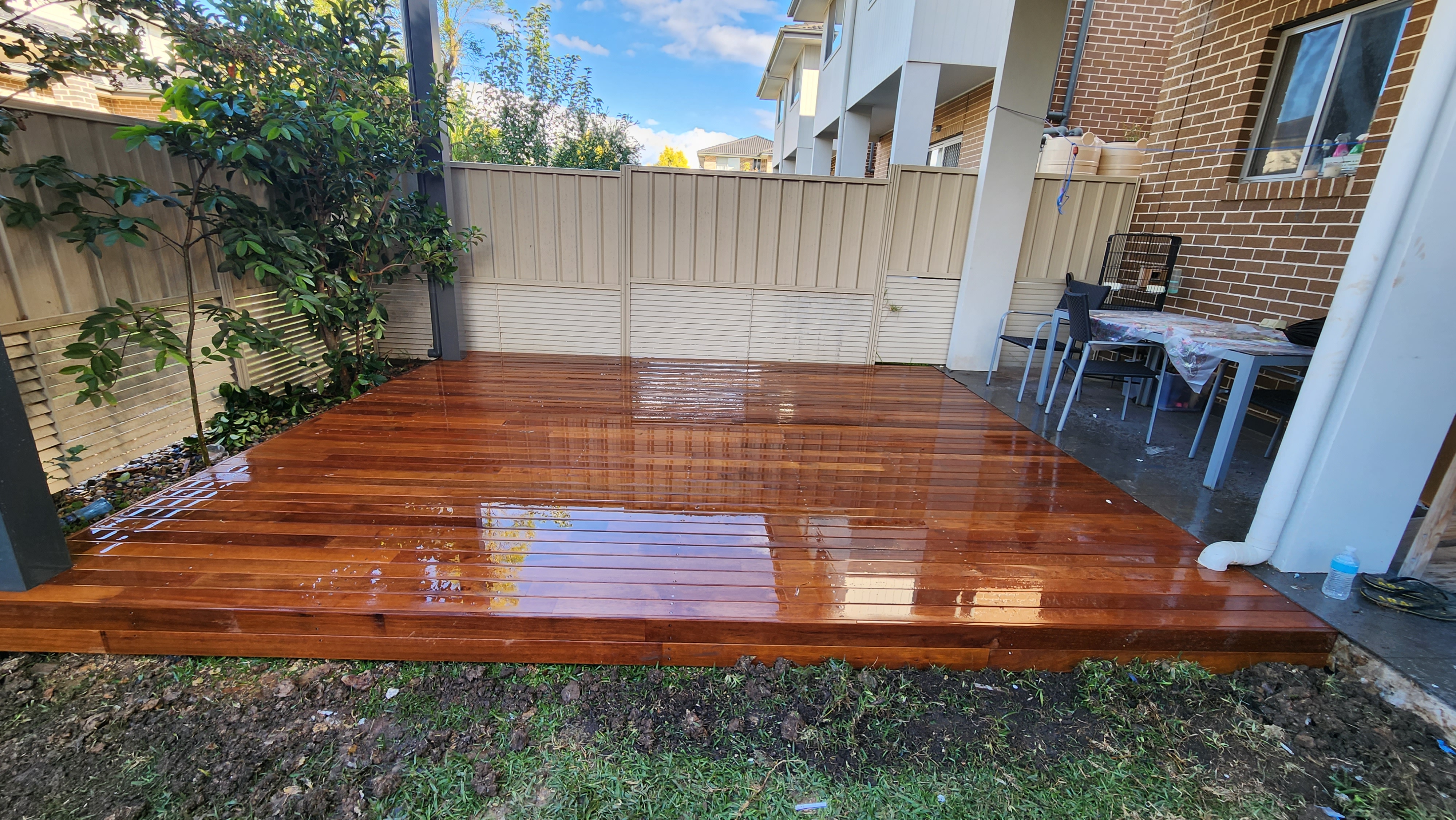Insulated Patio Roof With Merbau Decking After 1