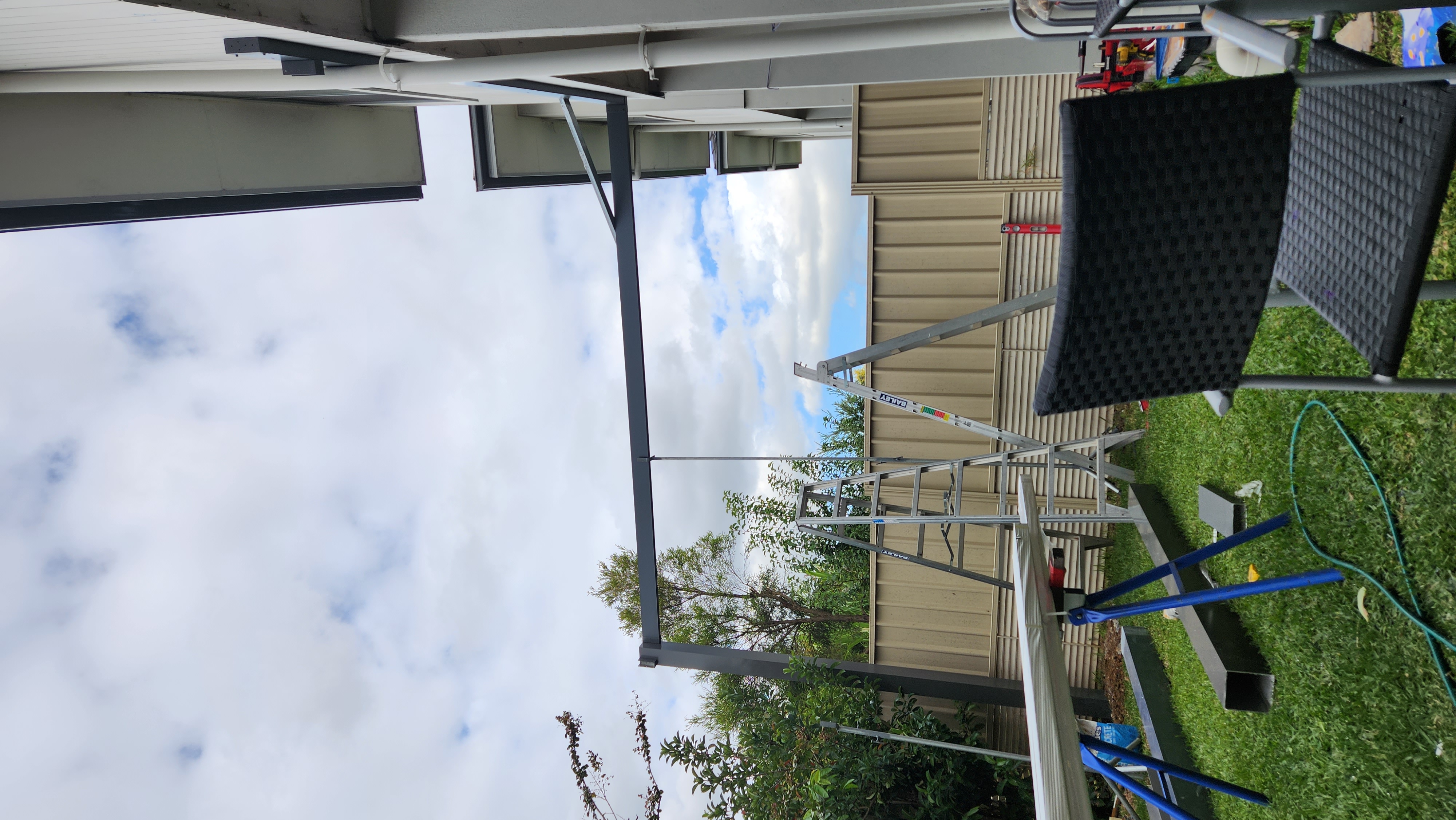 Insulated Patio Roof With Merbau Decking Before 1