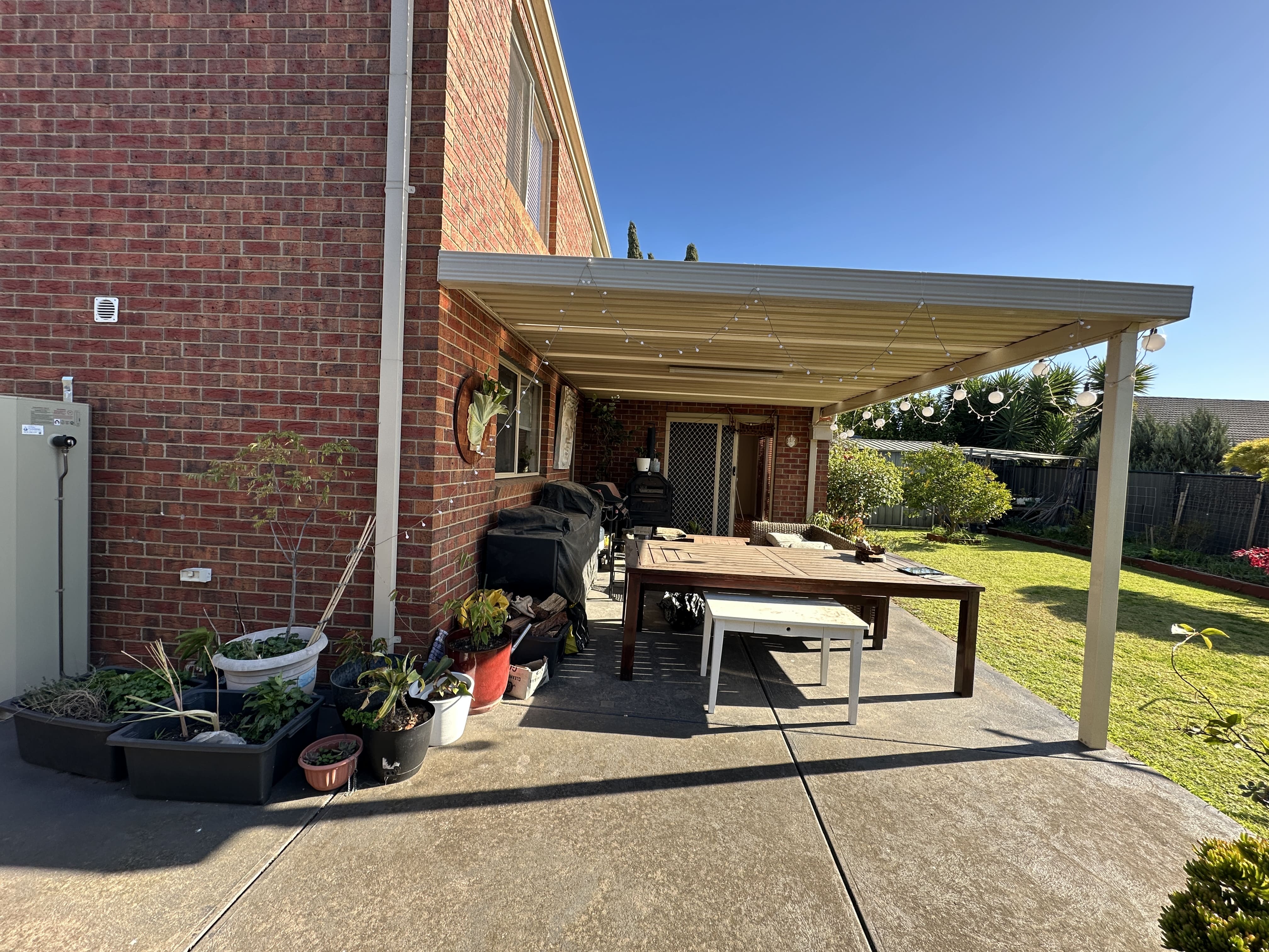 Gable Colorbond Pergola in Derrimut Before 2