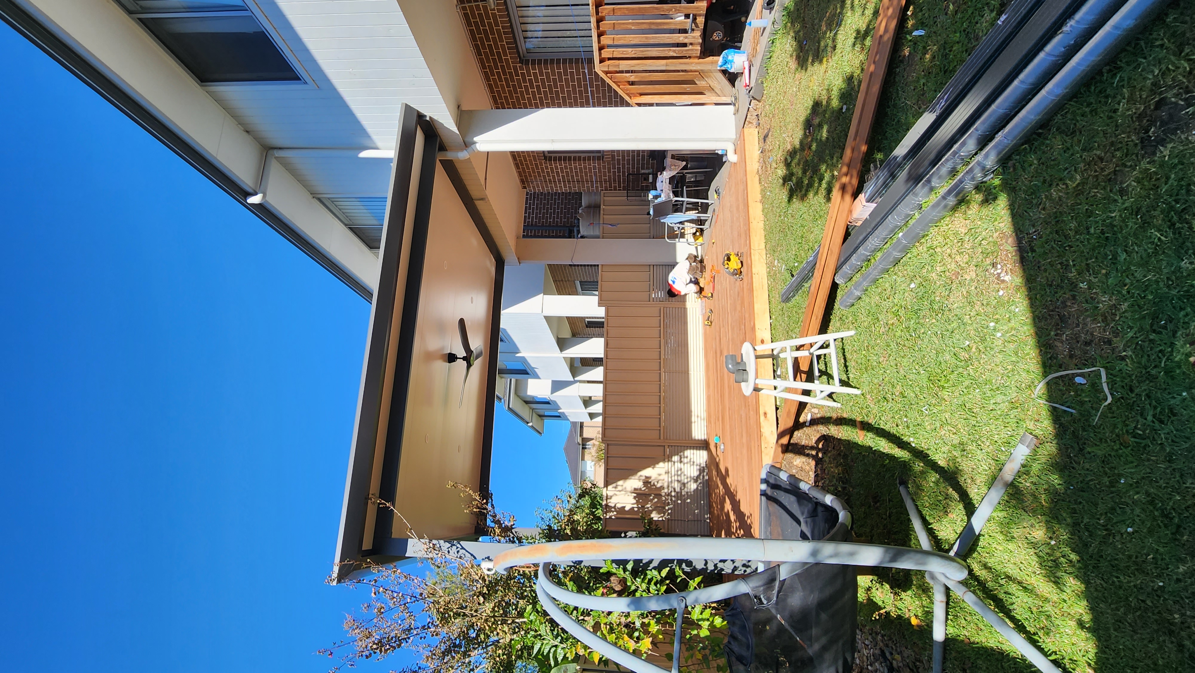 Insulated Patio Roof With Merbau Decking Before 5