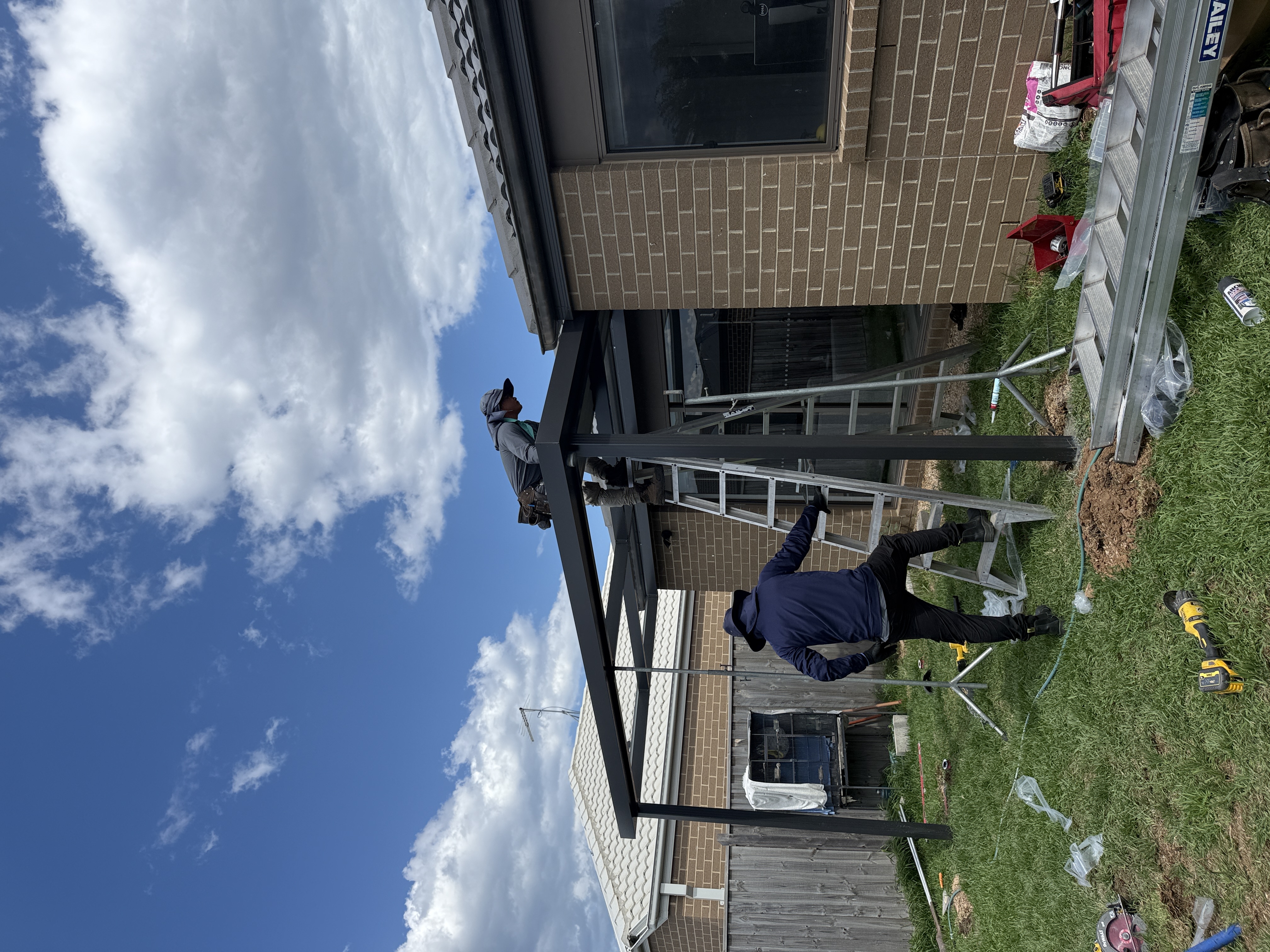 Colorbond with Fibreglass Pergola Before 1